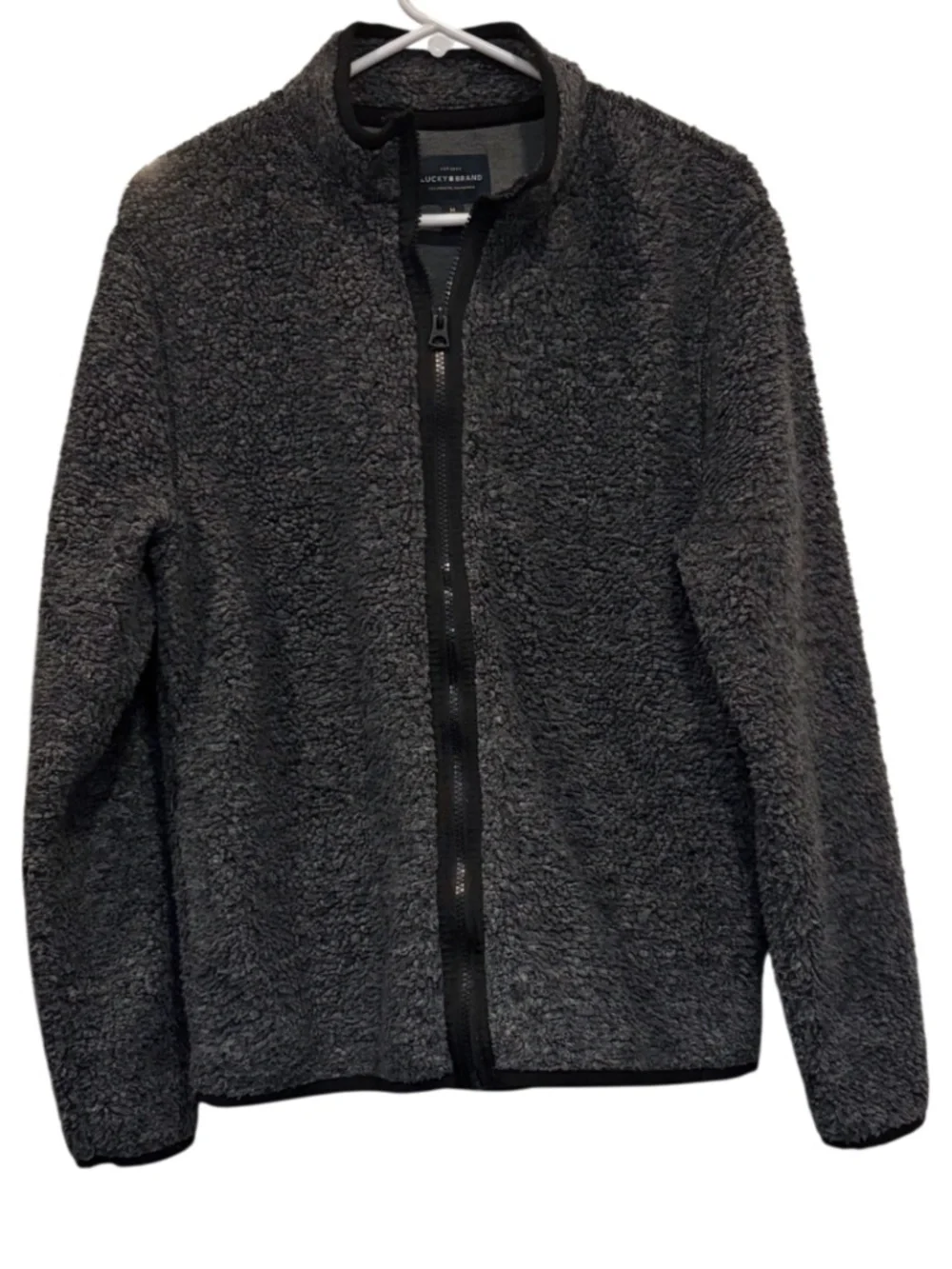 Men's Lucky Brand Solid Sherpa Full Zip Mock Neck